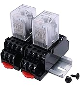 mxuteuk 2pcs HH54P DC 12V Coil 14 Pin 3A 4PDT LED Indicator Electromagnetic Power Relay, with Hig...