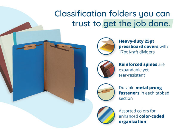 classification folder features with pictures of details