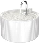 Voluas Ceramic Cat Water Fountain: 2.2L/74oz Cat Fountains for Drinking, Automatic Pet Water Disp...