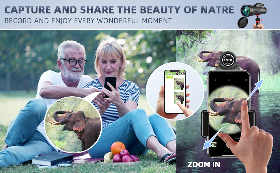 Pankoo 12x60 monocular for bird waching