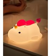 joyful xinghai Unicorn Night Light for Kids, Soft Silicone Tap Control Lamp with 30-Min Auto-Off ...