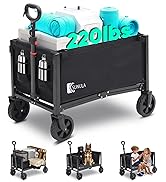 Sunula 3 in 1 Collapsible Wagon Cart 160L - Foldable Wagon with Wheels, 2 Cup Holders, Utility Ca...