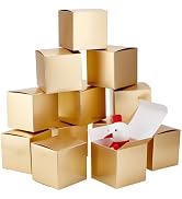 PH PandaHall 20pcs Golden Gift Box Mini Cardboard Boxes Cube Gift Boxes Paper Favor Boxes Cookie ...