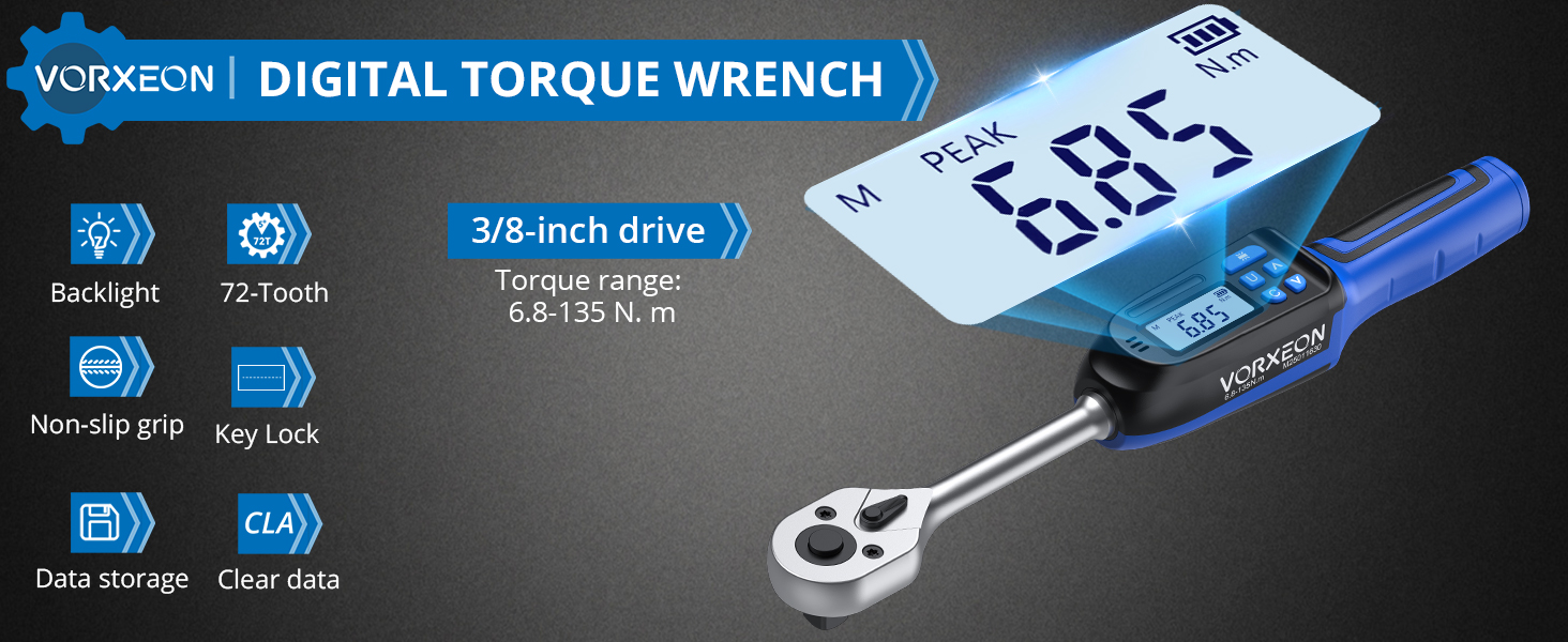 VORXEON 3/8-inch drive digital torque wrench