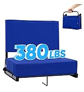 Stadium Seats with Back Support - Padded Portable Bleacher Seat with Thick Cushion Handle Shoulde...