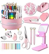 Office Supplies,Desk Accessories,with Stapler,Tape Dispenser,Staple Remover,Scissor,Ballpoint Pen...