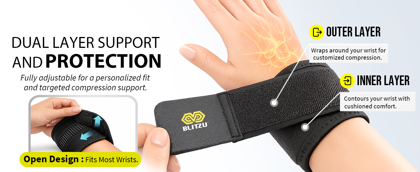 wrist strap brace compression wrap stabilizer men women arthritis tennis left right hand band