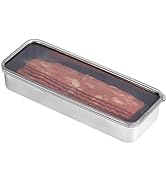 MUUBOOX Bacon storage container for fridge,304 Stainless Steel Airtight Deli meat container/Kitch...