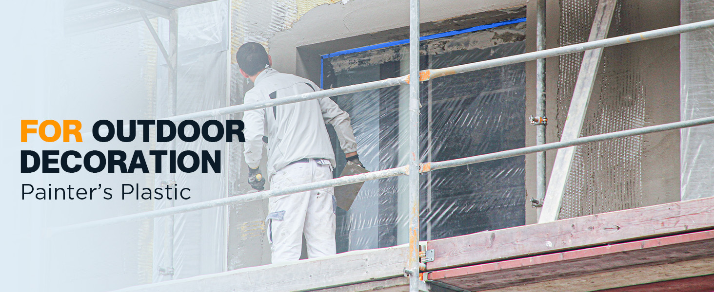 This plastic sheeting roll is lightweight, disposable, and requires no cleanup.