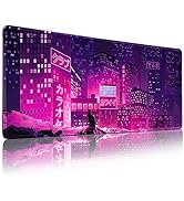 Gaming Japanese Anime Mouse Pad, Purple XL Desk Pad, Waterproof and Non-Slip Rubber Table Mat wit...