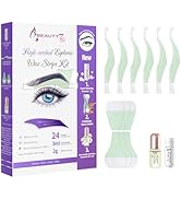 Beauty7 Eyebrow Wax Strips High-arched Eyebrow Wax Strips Kit Hair Removal at Home Waxing 24 Stri...