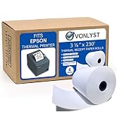 Vonlyst 3 1/8 x 230 Thermal Paper Receipt Roll for Epson Printer (Pack 06 rolls)