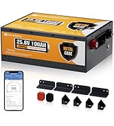 ECO-WORTHY 24V 100Ah Metal Shell LiFePO4 Lithium Battery with Upgraded Bluetooth,Built-in BMS wit...