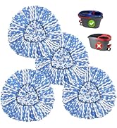 4 Pack Mop Replacement Head for O Cedar RinseClean 2 Tank System, Spin Microfiber Mop Refills for...