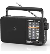 TOMASHI Portable Radio am fm,Transistor Radio with Best Reception,Large Tuning Knob,Battery Opera...