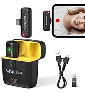 WAVLINK Wireless Lavalier Microphone for iPhone Android Vlog, Clip on Lapel Mic System & Lightnin...