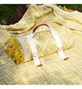 2 in 1 Extra Large Outdoor Picnic Blanket Camping Mat Lightweight Oversized Giant Turkish Boho Be...