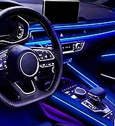 LivTee Smart LED Car Lights Interior with USB Port, LED Strip Fiber Optic Ambient Lighting Car, W...