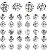 PH PandaHall 200pcs Round Spacer Beads Tibetan Alloy Antique Silver Metal Spacers Charm Beads for...