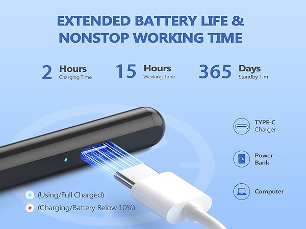 Stylus Pen, Stylist Compatible for iOS/Android Touchscreens/Phones, Rechargeable Stylus Pen