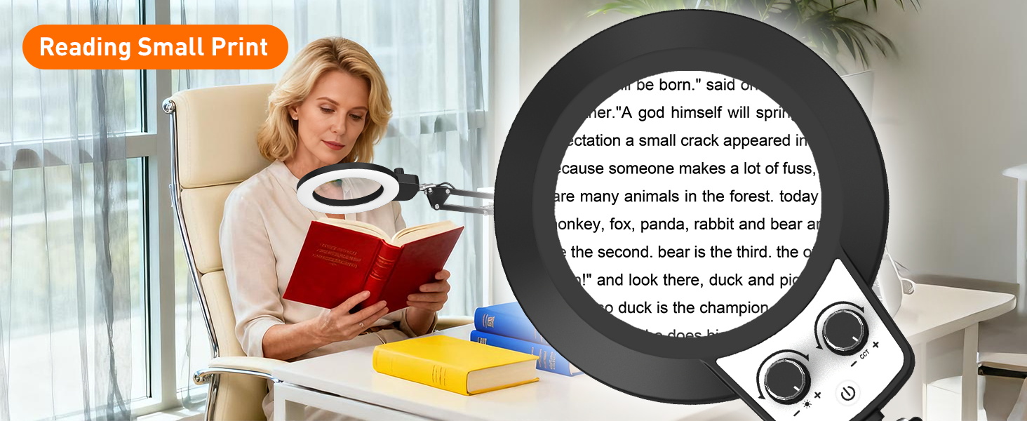 Reading Small Print magnifier with light hands free magnifying glasses for close work
