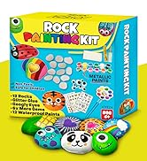 JOYEZA Deluxe Rock Painting Kit, Arts and Crafts for Girls Boys Age 6+ , 12 Rocks, Best Tween Gif...