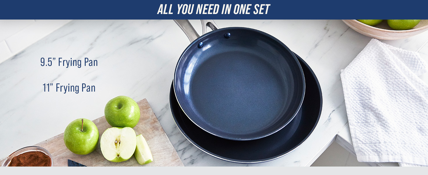 BlueDiamond, Ceramic Nonstick, PFAS-Free, Non-Toxic, Cookware, Frypans, Classic