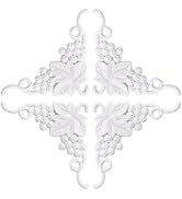 MOROBOR White Carved Appliques, 4pcs Decorative PVC 3D Grapes Corners Applique Handmade Carved Un...