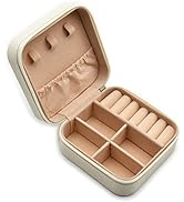 MODENGKONGJIAN Mini Jewelry Travel Case, PU Leather Travel Jewelry Organizer Box, Small Portable ...
