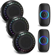 Wireless Doorbell with 3 Receivers 2 Buttons 1000ft Range Door bell Chimes | 48 Ringtones&amp;4 Volum...