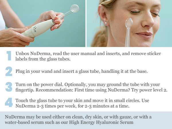 NuDerma Portable Handheld High Frequency Skin Therapy Wand Machine w/Neon – Anti-Aging 