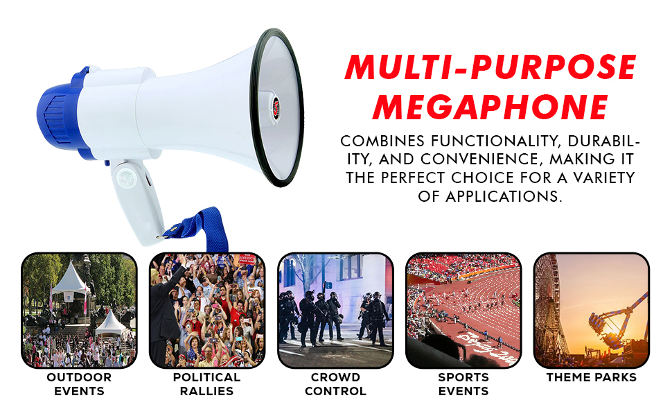 megaphones, bull horns, bull horn loud speaker, horn speaker, megaphone with mic, megaphone speaker