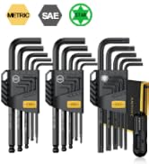 AMTOVL 27PCS Allen Key Set - Metric &amp; SAE Wrench Set, Extra Long Ball &amp; Star End Hex Keys with T-...
