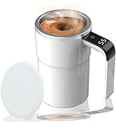 OUGETHER Self-stirring Coffee Mug Magnetic Stirring Cup Rechargeable Automatic Mixing Cup w/LCD T...