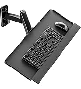 Keyboard Tray Wall Mount,Sit-Stand 26 Inch Keyboard and Mouse Stand,Height Adjustable Typing Plat...