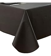 Pioggia Vinyl Tablecloth with Flannel Backing Rectangle Waterproof Oil-Proof Plastic Table Cloth ...
