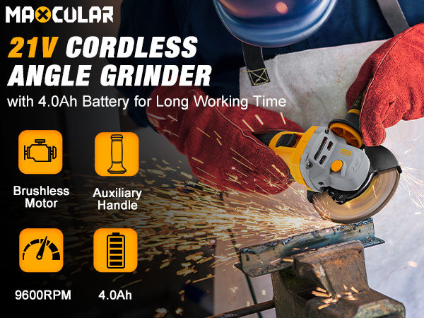 maxcular 21V cordless angle grinder