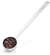 Lilybeam Long Handle Coffee Scoop: 8.6 Inch 18/8 Stainless Steel 2 Tablespoon Metal Measuring Spo...