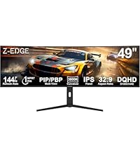 5K Monitor, Z-Edge 40 inch Ultrawide Curved Gaming Monitor, UHD 5120x2160 IPS Computer Monitor, 300 ...