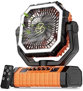 Camping Fan Rechargeable, 20000mAh Large Battery Powered Fans, 4 Speed Rechargeable Fan Portable ...