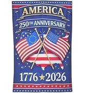 Housoutil American Memorial Garden Flag, Double Layer Linen Look, Outdoor Yard Decoration for Por...