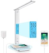 LAOPAO Desk Lamp, LED Desk Lamp with Wireless Charger, USB Charging Port, Adjustable Foldable ?Ta...