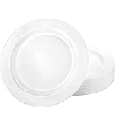Premium Quality Heavyweight Plastic Plates China Like. Wedding and Party Dinnerware Plastic Plate...