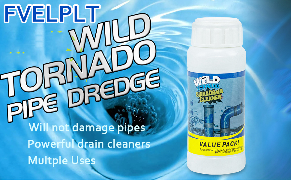 Wild Tornado Pipe Dredge,Powerful Sink Cleaner Powder Fast Foaming for Kitchen
