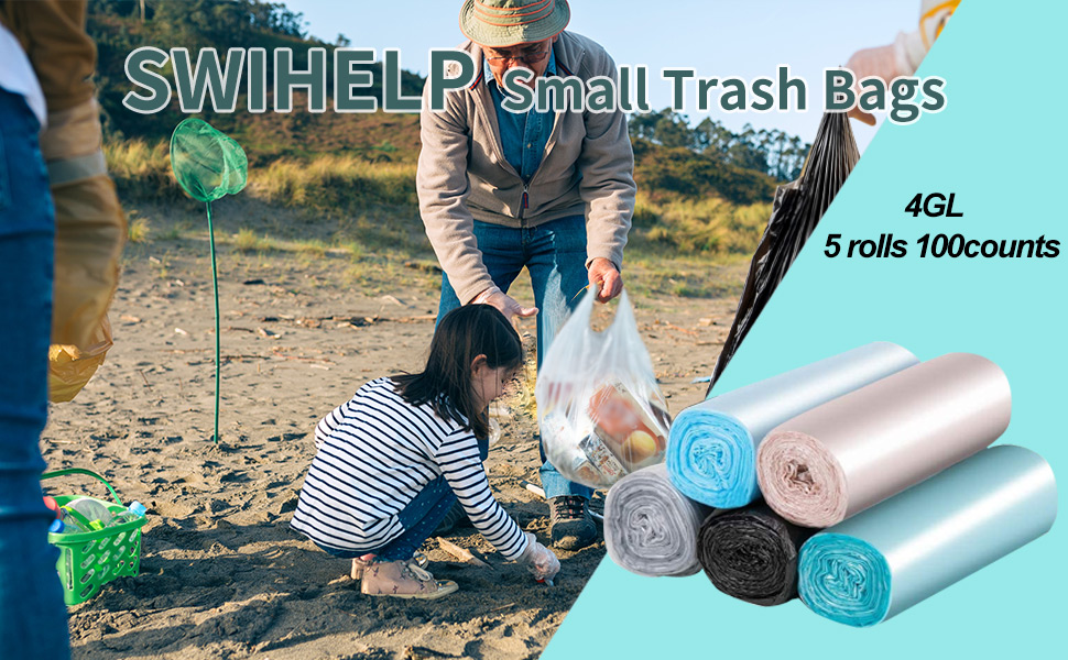 small garbage bag trash bag with handle 4GL 