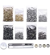 SEMINI Grommet Kit 800 Sets 3.5mm Gronmets Eyelets with 3 Pieces Install Tool Kit, 4 Colors