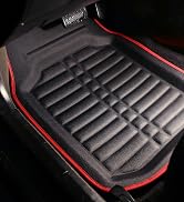 FH Group Tray Style Car Mats F14409REDBLACK Deep Tray All Weather Floor Mats, 4 Piece