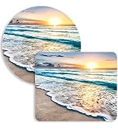 Mouse Pad, Square and Round Mouse Pads [2 Pack,10.3 x 8.7 inch and Dia 8.7 inch], Cute Small Mous...