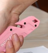 WORKPRO Folding Utility Knife, Quick Change Box Cutter, Pink Razor Knife for Cartons, Cardboard, ...