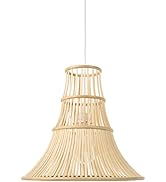 Kouboo Bellona Bamboo Trumpet Pendant Lamp, Natural
